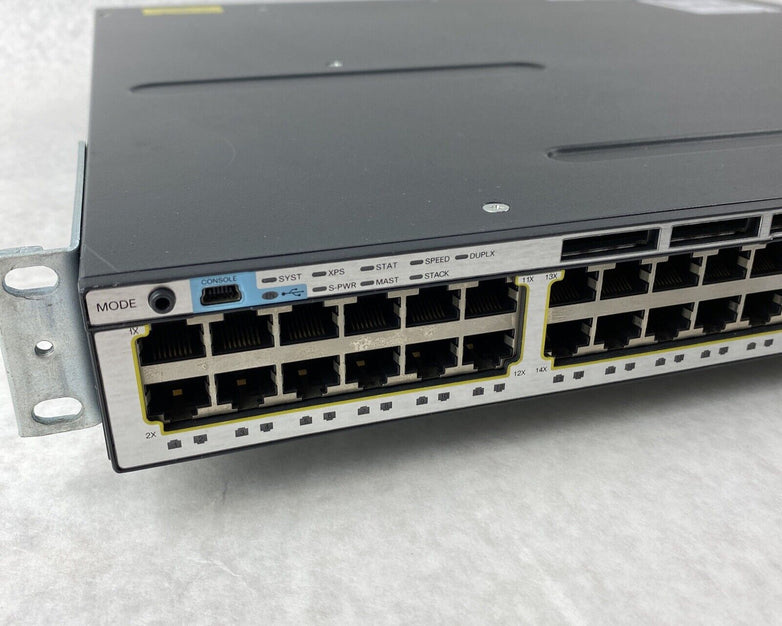 Cisco WS-C3750X-48T-S Catalyst Series 48-Port Gigabit Switch with 2 PSU