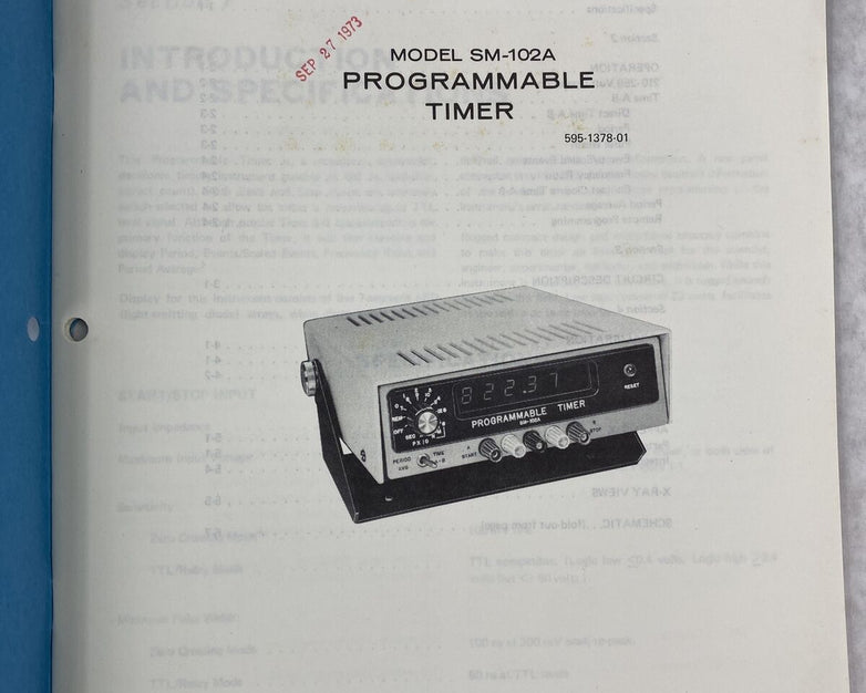 Heathkit SM-102A Programmable Timer Assembly Manual 1973 595-1378-01