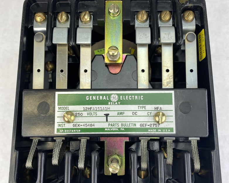 GE 12HFA151A1H Type HFA 250VDC 5.5x6x6" wall mount auxiliary relay