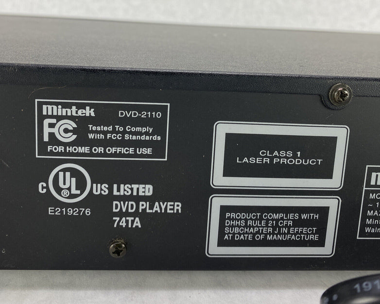 Mintek DVD-2110 DVD CD Player S-Video Component RCA NO REMOTE