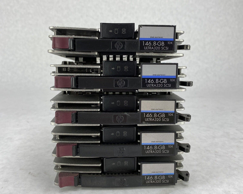 Lot of 5 Genuine HP ULTRA320 3.5" SCSI 404708-001 HDD Caddy Trays 146.8GB 10K