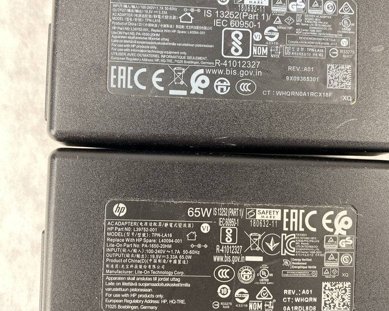 Lot( 5 ) HP L39752-00 L40094-001 65W TPN-LA16 7.4mm AC Adapter Power Supply OEM