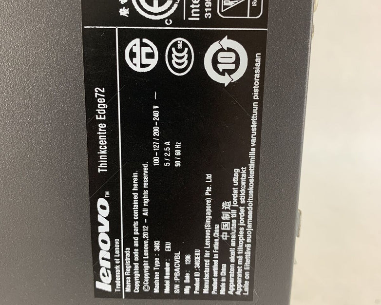 Lenovo ThinkCentre Edge72 DT Intel Pentium G640 2.8GHz 4GB RAM No HDD No OS