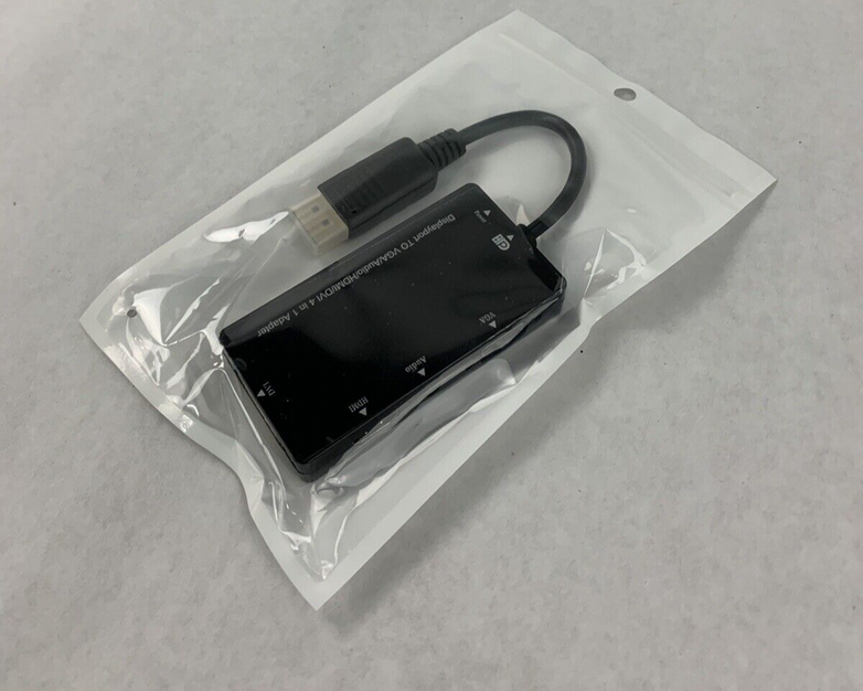 New Box Open DisplayPort DP-VDH HDMI Dual Link DVI VGA Adapter 4 in 1 with Audio