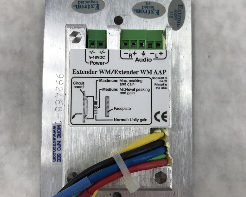 EXTRON EXTENDER WM Externer WM AAP Audio PC Input