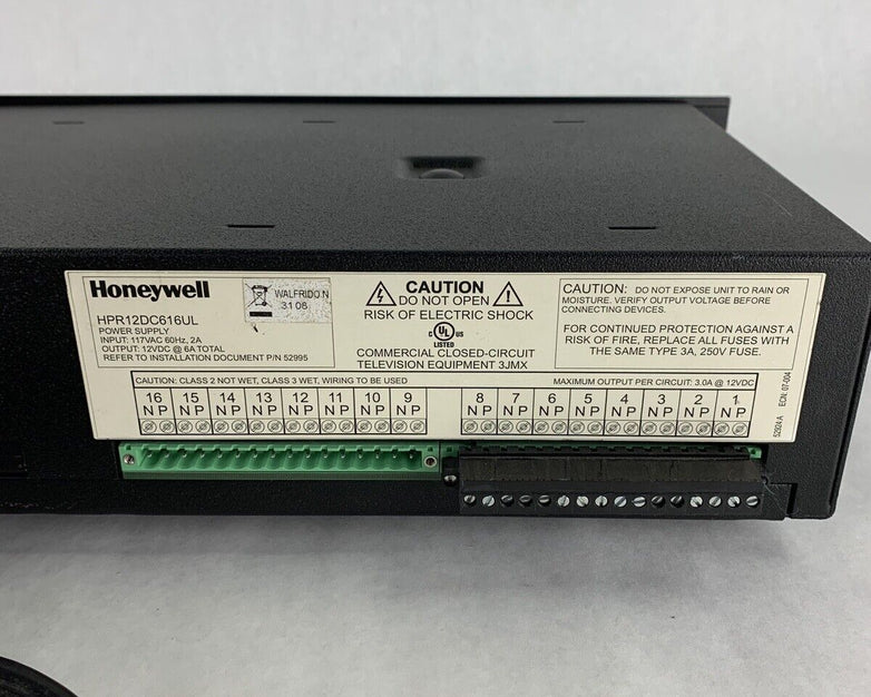 Honeywell L HPR12DC616UL Rack Mount CCTV Power Supply 12-VDC Tested