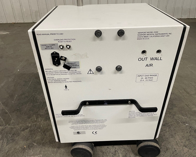 Newport Medical C250 Air Compressor C250-110/120V-R, 39.5 Hours, NMI