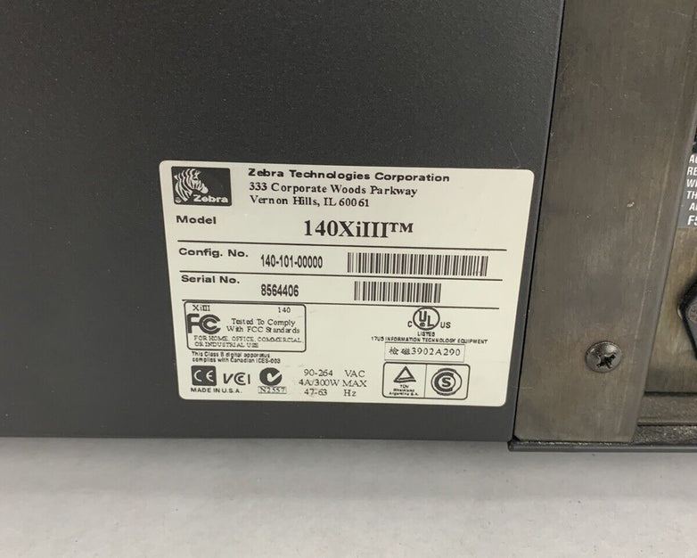 Zebra 140Xi III Label Ribbon and Thermal Printer Broken Window - For Parts