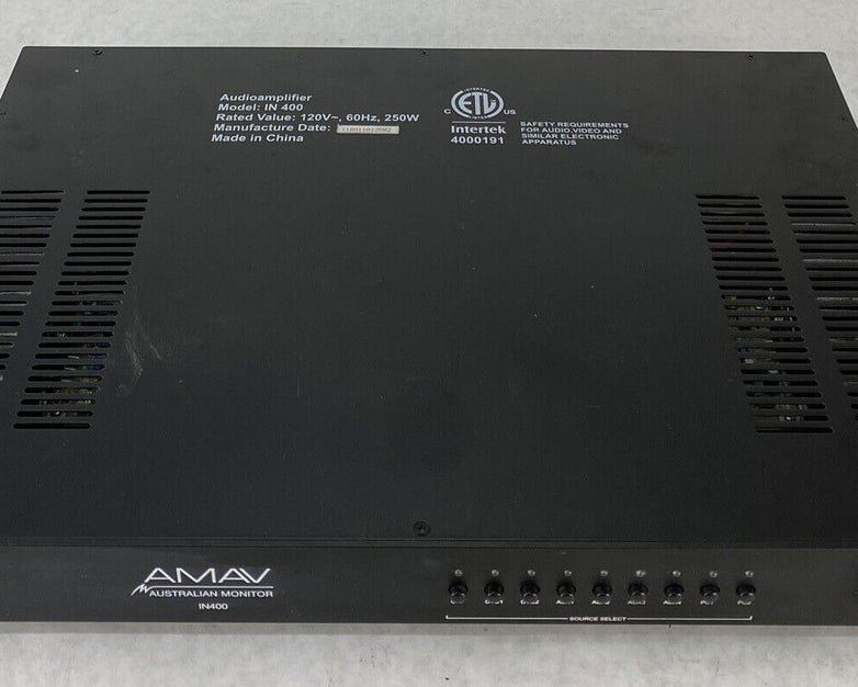 AMAV IN400 Australian Monitor Audio Amplifier NEEDS REPAIR