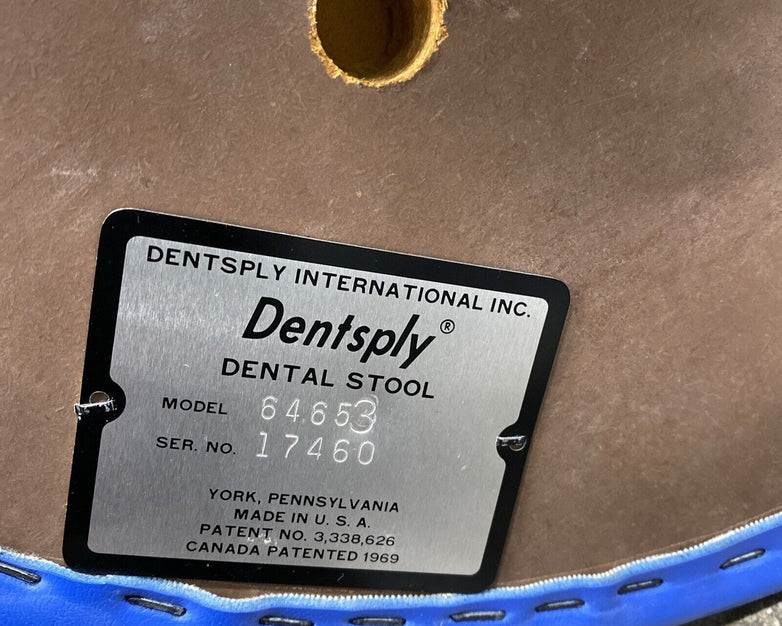 Vintage Dentsply 6465 Adjustable Medical Doctor Dentist Exam Stool Chair USA