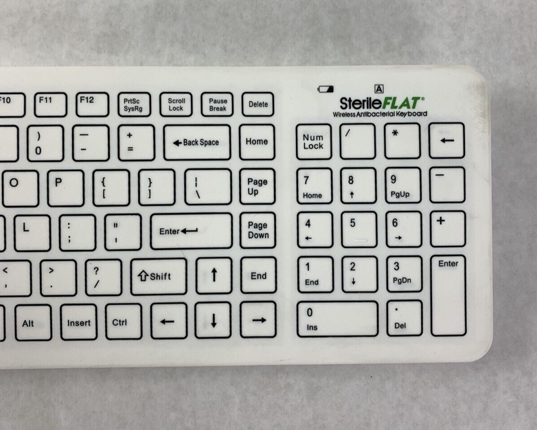 SterileFlat Wireless Antibacterial Medical Keyboard SF09-02W-V4 Missing Dongle