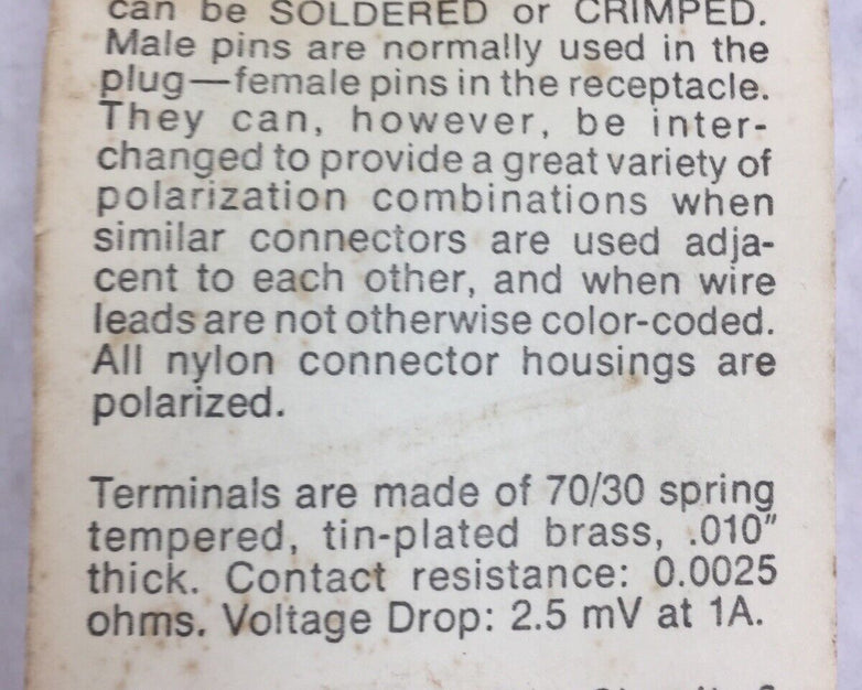 Archer 274-226 Molded Nylon Connector 6-Conductor Male 250V 8A