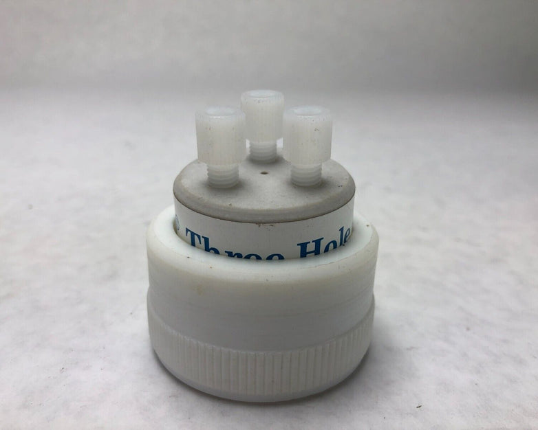 Lot of 5 LabGlass Biotech Three Hole Cap Chromeware