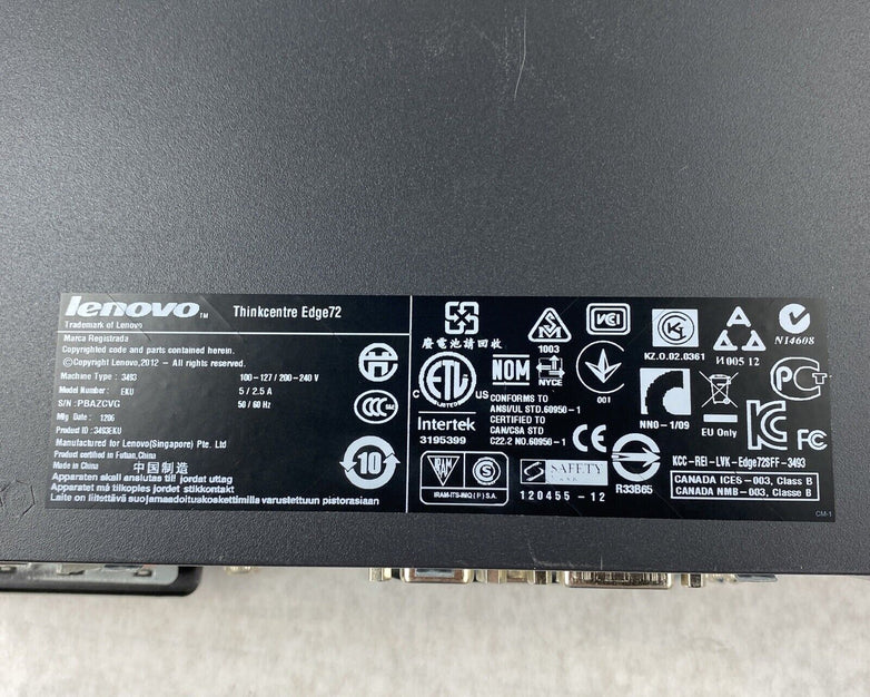 Lenovo ThinkCentre Edge72 SFF Intel Pentium G640 2.80 GHz 4 GB RAM NO HDD NO OS