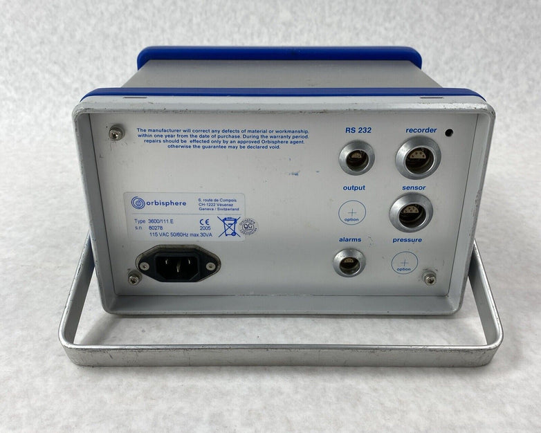 Orbisphere Laboratories Model 3600 Analyzer w/ Power Adapter