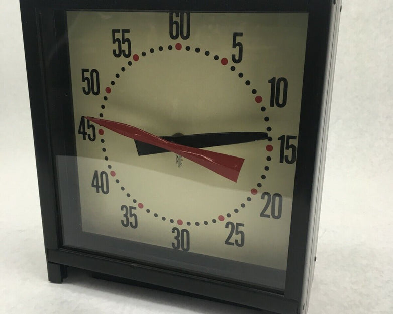 Vintage ME Quartz Table Top Black Plastic Clock