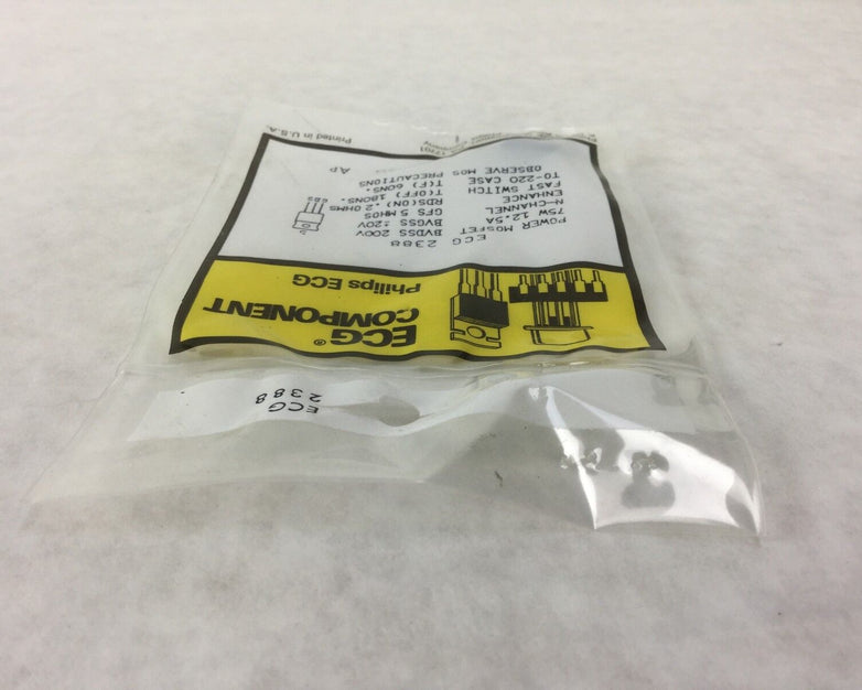 Philips ECG 2388 Transistor, PWR MOSFET, 75W 12.5A, NEW SEALED