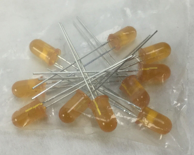 HLMP-3401 5mm (Yellow) 585nm LED Indication - Discrete 2V Radial, Lot of 10, NEW