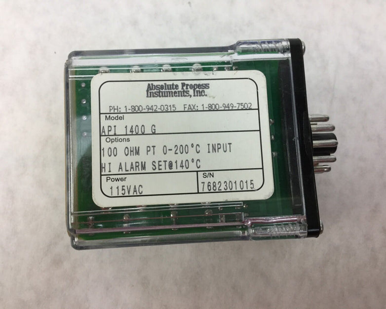 Absolute Process Instruments API 1400 G Hi Alarm Relay 115VAC