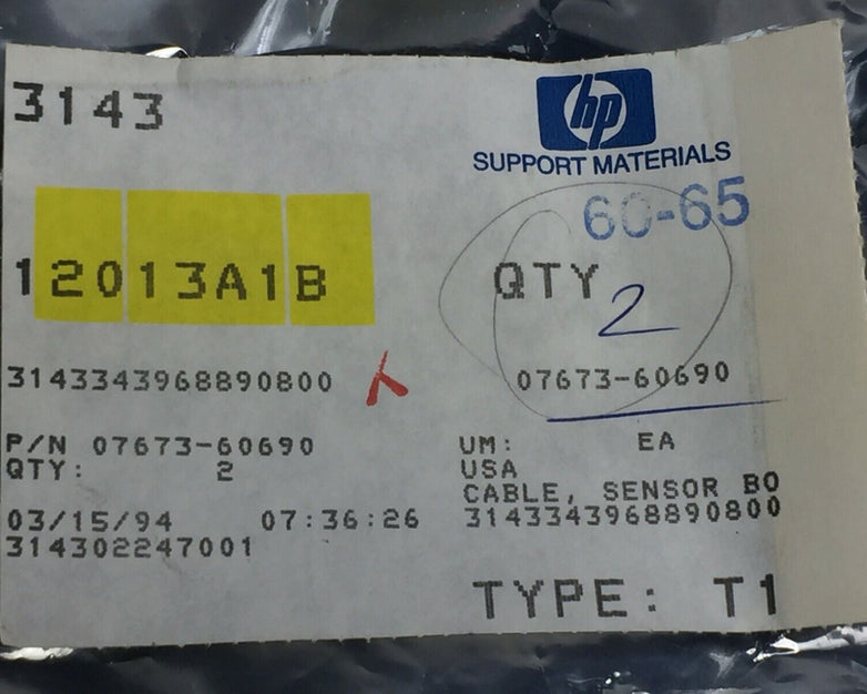OEM HP Agilent Cable Sensor 07673-60690 Lot of 2 NOS