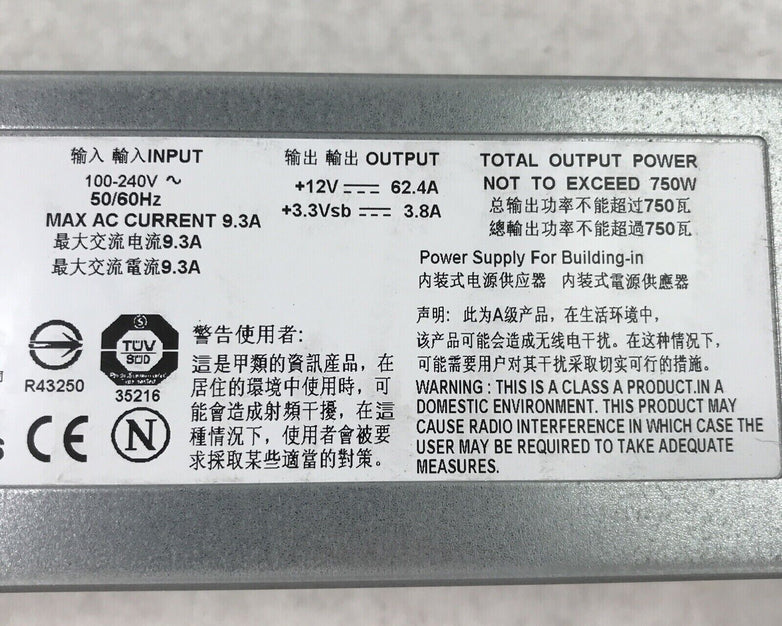 Lot(2) Dell 0C901D PowerEdge 2950 Server Power Supply Z750P-00 750W 7001452-J000