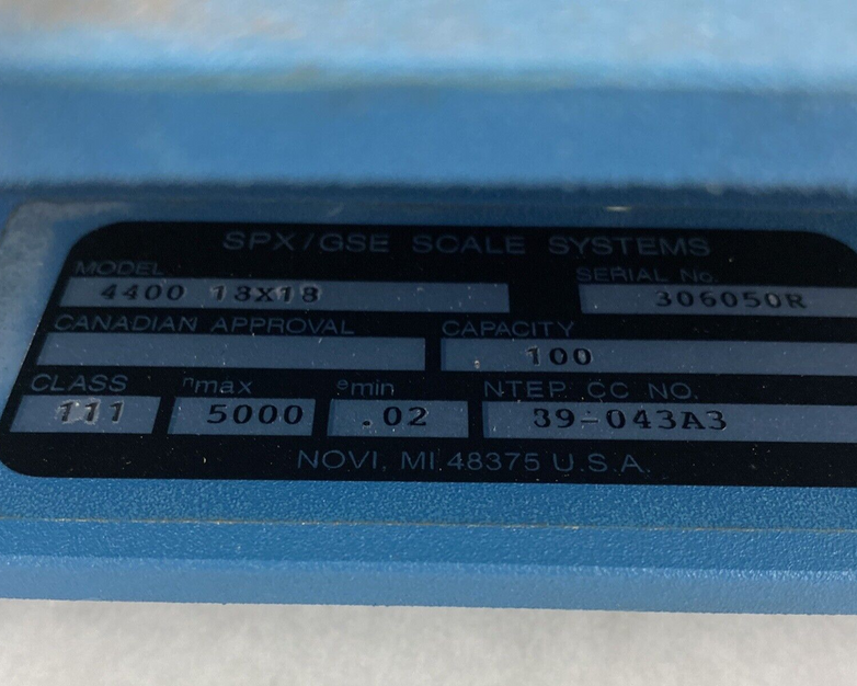 SPX GSE 4400 18x18 100 Capacity Scale 5000lb Max