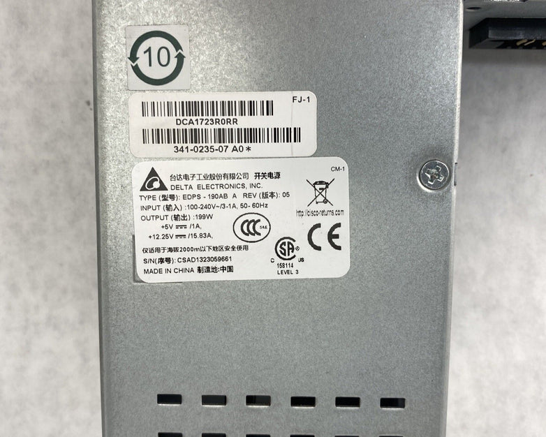 Cisco PWR-2911-AC Delta EDPS-190AB 199W AC Internal Power Supply 341-0235-07