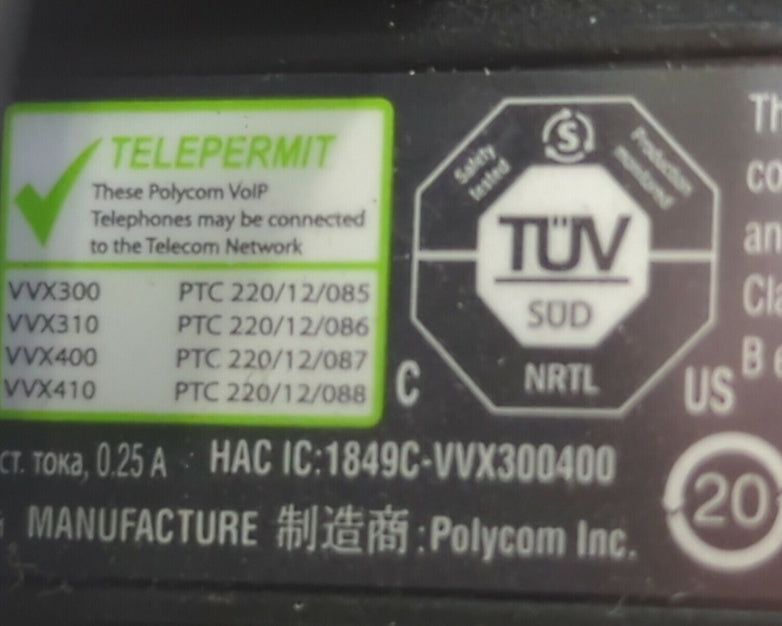 Polycom VVX300 2778-13-8999 IP Gigabit Phone with Stand and Handset