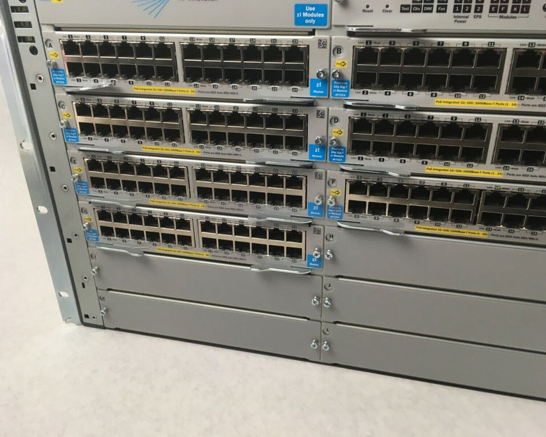 HP J8726A w/ 6 J8702A Modules + J8698A ProCurve Switch 5412 + J8705A Gig-T