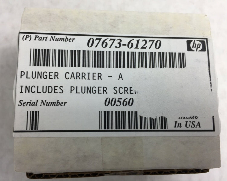 Agilent hp Plunger Carrier A Includes Plunger Screw 07673-61270 NIB