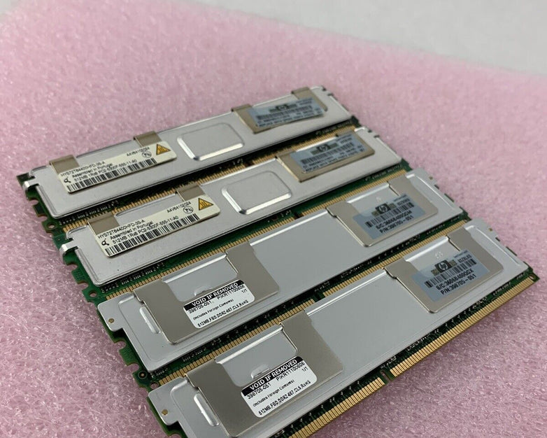 Lot of 4 512MB DDR2 PC2-5300F-555-11-A0 HP# 398705-051 Server Memory RAM