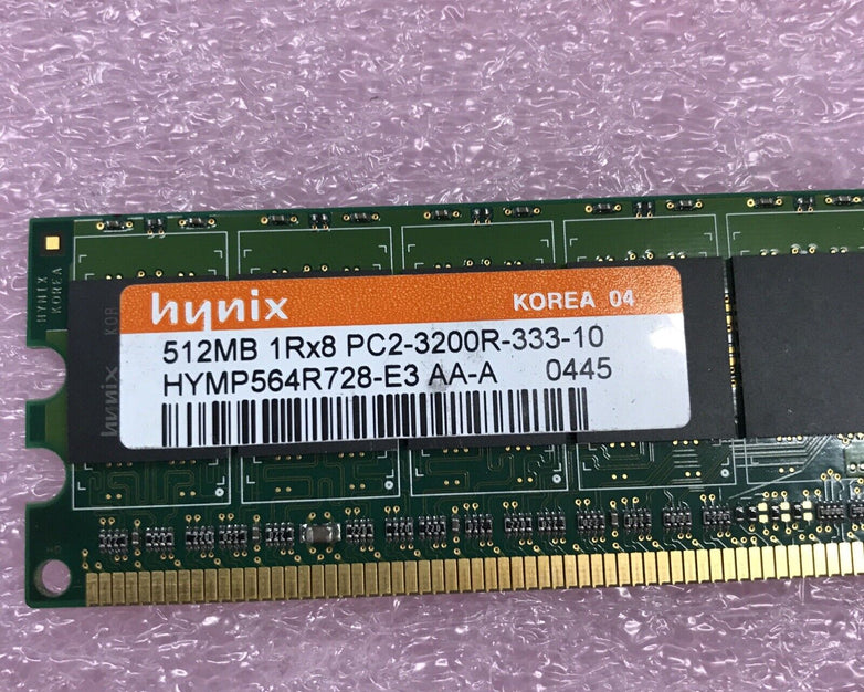 (Lot of 2) Hynix 512MB 1Rx8 PC2-3200R-333-10 HYMP564R728-E3