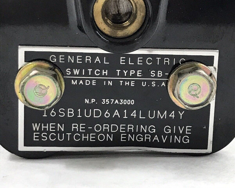 General Electric Rotary Switch Type SB-1 357A3000 16SB1MB3A46LUM4Y