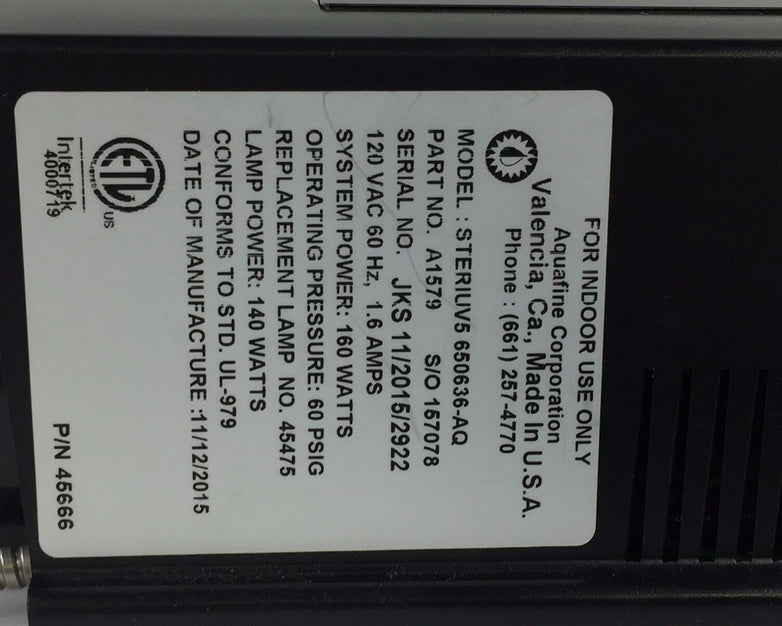 Steris Pro20 UVMax UV System - Parts or Repair
