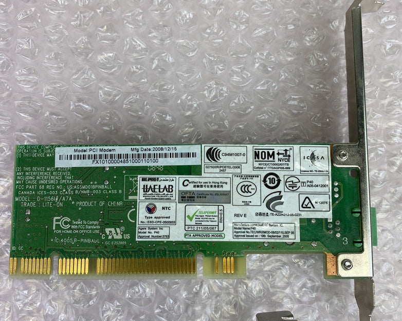 Lot of 3 various PCI card 56k fax modems Conexant KB5815G Agere 90109-2 P40