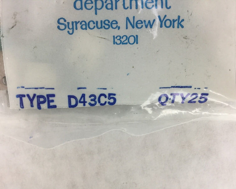 GE General Electric D43C5 Silicon Transistors, Lot of 25, NEW Sealed