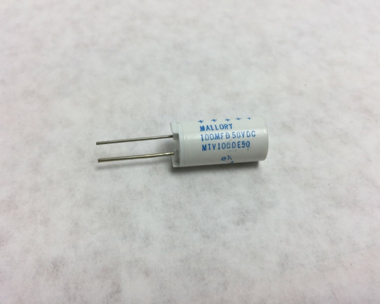Mallory MTV100DE50 100MFD 50VDC Capacitor NOS