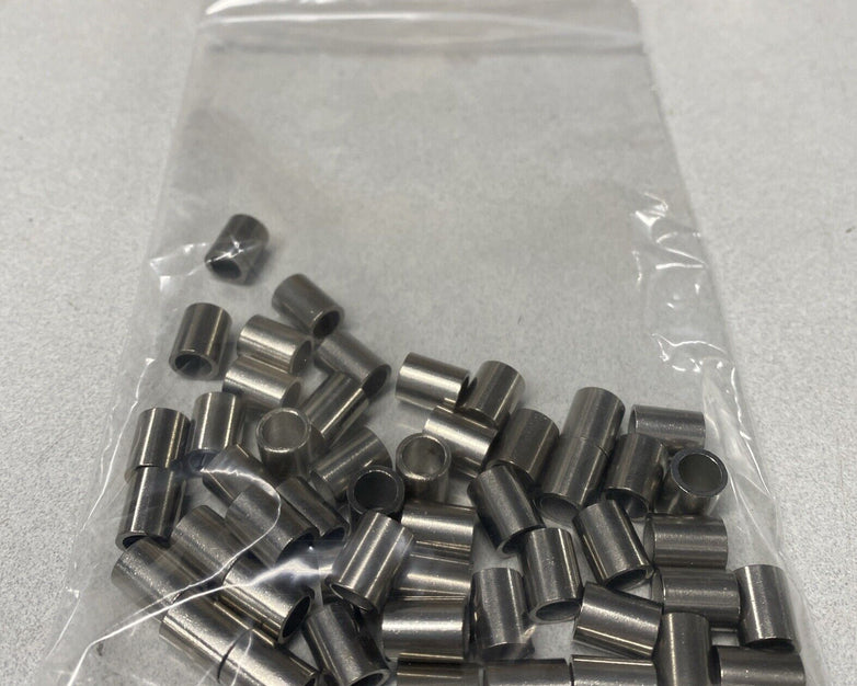50pcs 9.9mm Bushings 7.75mm OD 5.5mm ID Likely Stainless Steel