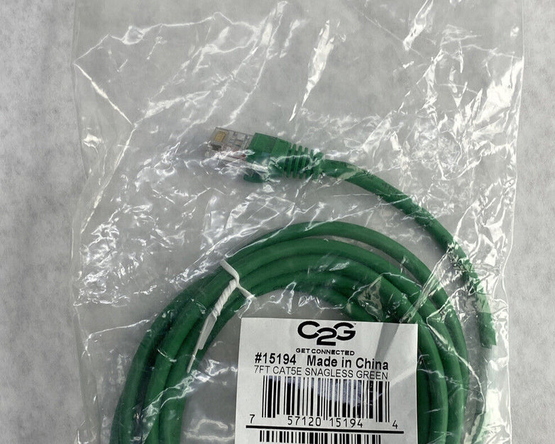 7ft Green Cat5e C2G 15194 Snagless Unshielded UTP Ethernet Patch Cable