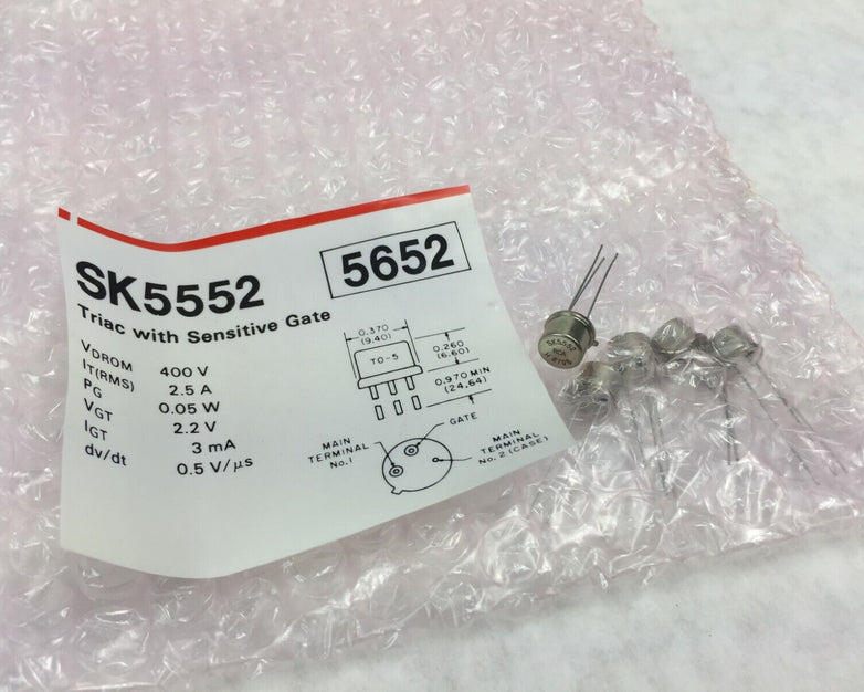 RCA SK5552 Triac with Sensitive Gate Lot of 5 NOS