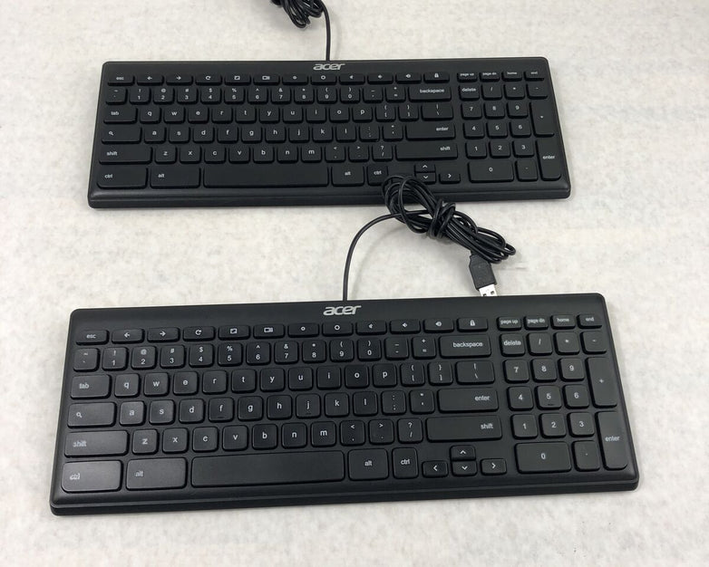 Lot of 2 Acer KB69211 USB Wired Slim Office Home Keyboard - Black