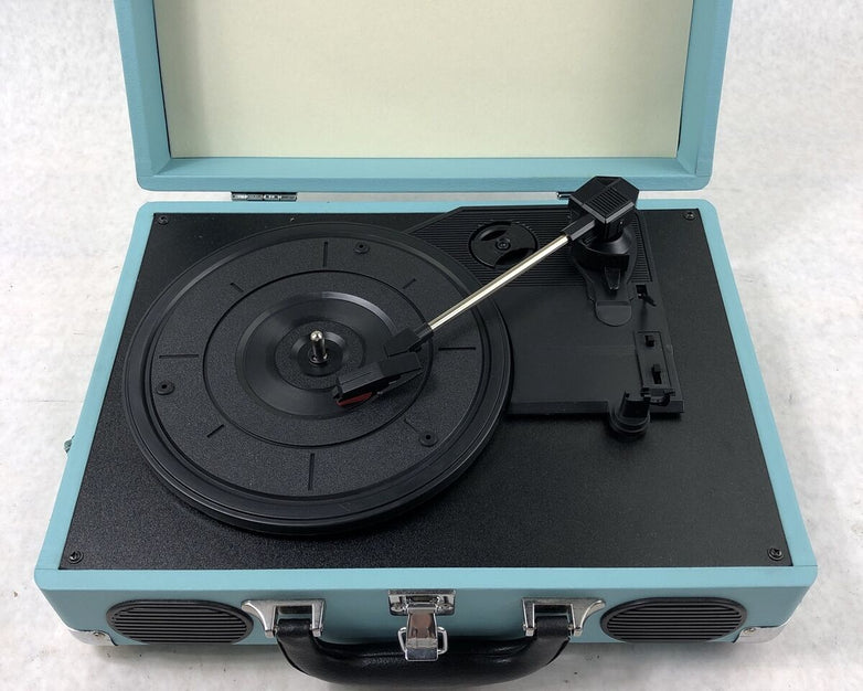 1 By One Vintage Turntable Turquoise Blue - No Power Adapter Included