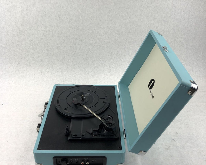 1 By One Vintage Turntable Turquoise Blue - No Power Adapter Included