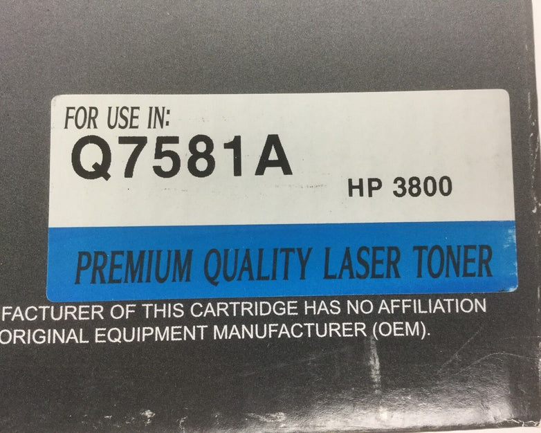 IMAGING CARTRIDGE, Cyan Toner Cartridge Compatible for HP 3800, Q7581A NEW