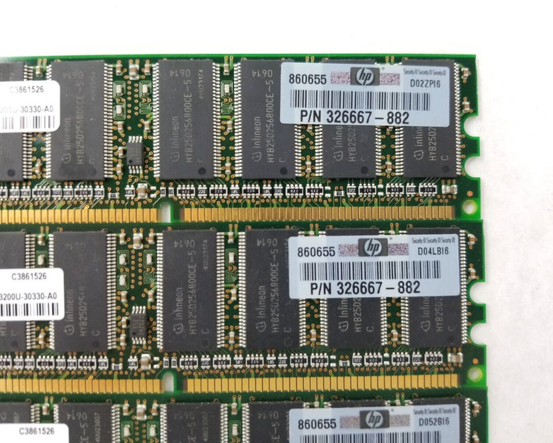 Lot of (3) Infineon HYD64D32300HU-5-C 256MB DDR 400 CL3 PC3200U-30330-A0