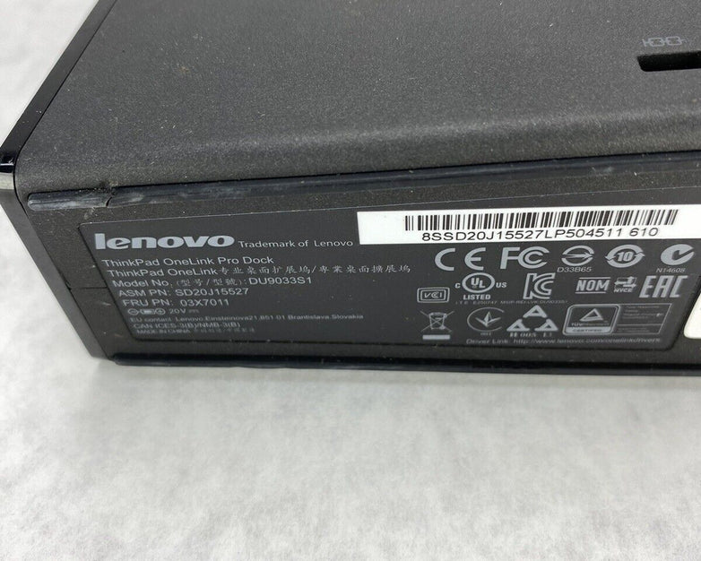 Lot of 10 Lenovo ThinkPad OneLink Docks Model DU9033S1