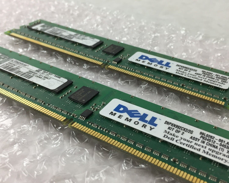 Kingston (2x1GB) 2GB of 1Rx8 PC2-6400E Dell Part # SNPKN992CK2/2G