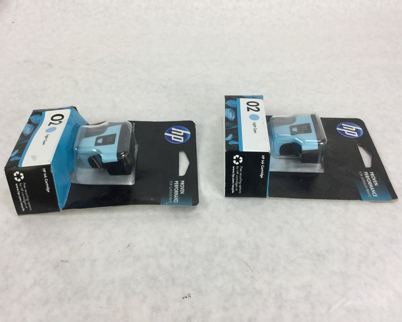 Genuine HP 02 Light Cyan Cartridge C8774WN, Lot of 2, NEW Sealed
