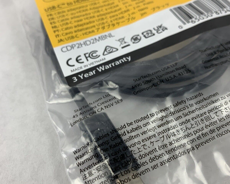 New OEM Startech 6ft USB C to HDMI Cable 4K 60Hz USB Type C DP