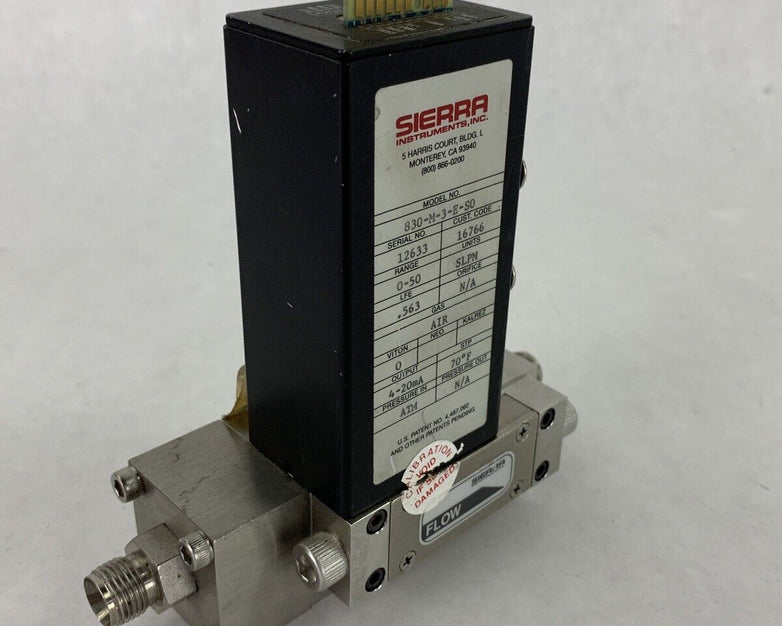 BH Sierra Instruments 830-M-3-E-S0 Mass Flow Controller 0-50 SLPM